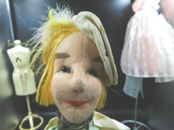 hand puppet green dress face